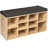 TecTake Banc de Rangement à Chaussures avec Coussin d'assise Armoire 103,5x48x30cm - diverses Couleurs au Choix - (Chêne | No. 402076)