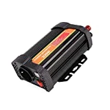 MVPower Convertisseur de tension 300 W/600 W/1000 W - Onduleur 12 VCC vers 220 VCA, certifié CE\ROHS 2 ports USB IKS - Prise allume-cigare, clips de batterie de voiture