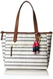 Fossil Damentasche ? Fiona Ew Shopper, Cabas femme, Multicolore (Blue Stripe), 10.8x28.89x41.91 cm (B x H T)