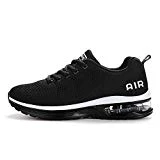 Axcone Homme Femme Air Baskets Chaussures Outdoor Running Gym Fitness Sport Sneakers Style Running Multicolore Respirante-Blanc Noir 45