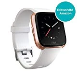 Fitbit Versa - Montres Connectées Forme, Sport et Bien-être : Plus de 4 Jours d'autonomie, Étanche, Suivi Fréquence Cardiaque, Blanc & Or Rose