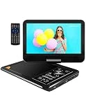 APEMAN 11,5 '' Lecteur DVD Portable avec écran Pivotant 9,5' Batterie Rechargeable Inte Carte SD et USB Prise en Charge Directe Formats AVI/RMVB / MP3 / JPEG