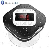AGPTEK Enceinte de Douche Bluetooth 4.1 Stéréo HiFi, Haut-Parleur Etanche IPX4 Portable avec Radio, Ecran LED, Ventouse, Appels Mains Libres Radio de Douche Compatible avec IPhone/IPad/Téléphone/MP3