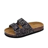 Sandale Femme Mules à Talons Plates Été Plage Vacances Bout Ouvert Claquettes Chaussons Chaussures Aquatiques Pas Cher Noir Marron Léopard 35-44