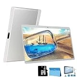 4G Tablette 10 Pouces 64Go,3Go RAM Android 8.1 Tablette Tactile Double Caméra Doule SIM/WiFi/Google Play/Office/Netflix/GPS/OTG/Bluetooth Tablet PC Voukou(Argent)