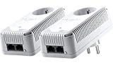 Devolo 9420 dLAN 500 Duo+, Prise Réseau CPL (500 Mbit/s, 2x Adaptateurs, 2x Ports Fast Ethernet, Prise Filtrée Intégrée, Courant Porteur, Prise Internet) - Kit de Démarrage, Blanc