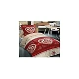 Alpes Blanc Housse de Couette 140x200 Chalet Winter Rouge