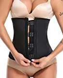 MISS MOLY Sexy Femme Bustier Latex Corset Amincissant Serre Taille Minceur pour Ventre Plat - Taille XX-Large - Noir(Zip)