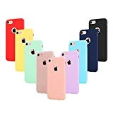 Leathlux 9 × Coque iphone 6 / 6S Étui Silicone, Ultra Mince Souple TPU Housse Protection Doux Gel Skin Coque pour iphone 6S / 6 Rose,Vert,Violet,Bleu Ciel,Jaune, Rouge, Bleu Foncé, Translucide, Noir