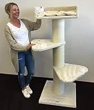 RHRQuality Arbre a Chat XXL geant Royalty Beige griffoir Arbres pour Grand Gros Chats Maine Coon Solide à Grande Taille Original Design Moderne de Adulte