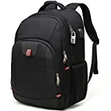 Antivol Sac à Dos Ordinateur Portable 17.3 Pouces Homme Imperméable Sac a Dos PC Portable Sac à Dos Grande Capacité Sac à Dos de Voyage d'affaires avec Chargement USB Loisirs Affaire Collège Noir