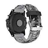 Garmin Fenix 3/Fenix 5 x Bracelet de montre, Yayuu souple en silicone de montre de rechange accessoire de sangle pour Smart Garmin fenix 3/Fenix 3 HR/Fenix 5 x montre (A)