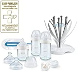 NUK Kit Biberons en Verre Nature Sense (150ml x1 et 240ml x2) avec Egouttoir Biberon, Sucette, Goupillon et Accessoires