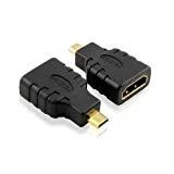 Micro HDMI mâle vers HDMI femelle Adaptateur Convertisseur Compatible avec connecter Tablettes / Appareils Photo / Camescope / Video Caméra / Panasonic Lumix DMC DMC- HC HC- Series GH4 FZ1000 FZ300 FZ330 GF7 GF7K GH4A GH4H TZ61 TZ70 TZ71 TZ80 Asus T100 /Transformer T100/ Zenbook UX305/ UX330/ UX430, Lenovo 710s/ Yoga 3 Pro/ Yoga 3/ Yoga 2Pro/ Yoga 2 à un Moniteur LCD Projecteur Videoprojecteur TV, Supporte 4K 3D 1080p Full HD UHD Ethernet ARC