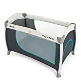 Hauck/Play N Relax/Lit Parapluie 4 pièces / 120 x 66cm / de la naissance jusqu'à 15 kg/avec roulettes, matelas, sac, ouverture/pliable, transportable, stable/Hearts (Gris Turquoise)