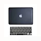 Topideal 2 en 1 Mat givré Coque rigide pour MacBook Unibody Blanc 33 cm 33 cm (modèle : A1342 à partir d'octobre 2009) + clavier Coque, plastique, noir, 13' (33 cm)