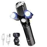 Cobiz Lampe VTT LED, Puissante Lampe Vélo Torche Lampe Eclairage VTT Phare Vélo LED, Rechargeable Etanche 500 LM CREE T6 de 4 Mode de Lumière, 1 * 18650 Batteries, Cable USB, Support Réglable