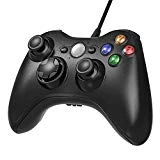 AiMis Manette filaire Xbox 360, USB Gamepad Controller Manette du Contrôleur de Jeu Filaire avec Double Vibration pour Windows7/ 8/ 10/ PC/ Xbox 360(Noir)
