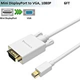 Adaptateur Mini DisplayPort vers VGA Cable 1,8m,Convertisseur Thunderbolt-VGA Cable,Microsoft Surface Pro 6 5 4 3 Video Display Adapter Cordon pour Mini DP Mac,MacBook Pro,Air,Surface Book,ThinkPad.