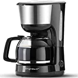 Aigostar Chocolate 30HIK - Cafetière à filtre, 1000 watts, capacité de 1,25 litres, sans BPA, filtre permanent lavable et fonction maintenir au chaud. Couleur noir. Design exclusif.