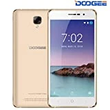 Android Go Smartphone Pas Cher, DOOGEE X10S Double Sim 3G Telephone Portable Debloqué 1Go+8Go 5,0 Pouces Display, 3360mAh, Caméras 5MP+2MP, Face ID Smartphone à Bas Prix Moins de 60 Euros, Or