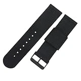 catégorie supérieure des bandes de bracelets de montres en nylon de style NATO 24mm de remplacement pour les hommes noirs militaires occasionnels durable