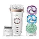 Braun Silk-épil 9 SkinSpa 9-961v 5-En-1 Épilateur/ Épilation, Système Exfoliation et Soins de La Peau + 12 Accessoires