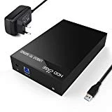 Boîtier Disque Dur, USB 3.0 Boîtier Externe pour 2.5' 3.5' SATA HDD SSD UASP 10TB Max, Haute Vitesse avec 5 Gbps, Câble USB 3.0 Inclus