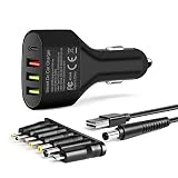 KFD Chargeur de Voiture, Quick Charge 3.0 Chargeur Voiture 3 Port USB +USB-C Port 54W 5V 12V-24V avec 7 en 1 Câble Chargeur Universel USB