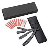 Rasoir à Barbe par LAOYE, Rasoir Barbier Homme avec 10 Lames à Double Face (20 Lames Simples）+ 1 Etui +1 Boîte de Rangement，Rasoir Coupe Choux Traditionnel a Lames