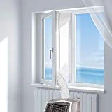 HOOMEE 400CM Tissu De Calfeutrage De Fenêtres pour Climatiseur Portatif Et Sèche-Linge - Fonctionne avec Toutes Les Unités De Climatisation Mobiles, Installation Facile