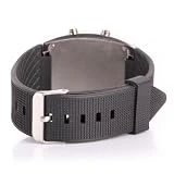 BestOfferBuy - Compteur de vitesse stylé de l'aviation LED bleue montre-bracelet cad'an argenté noir