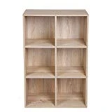 VASAGLE Meuble de Rangement, Bibliothèque, Étagère de 6 casiers, Rayonnage, Grande capacité, pour Salon, Chambre, Bureau, 65,5 x 30,5 x 97,5 cm (L x l x H), Couleur de Bois LBC203H