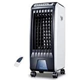 SL&LFJ 4 Fan de roulettes Roues climatisation,Ventilateur télécommande climatisation Petit Mobile Home Silencieux Cooler humidification Vertical Refroidisseur d'air de Refroidissement-Noir