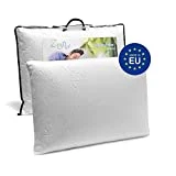 Oreiller Memoire Forme Cervicales Douloureuses Fabriqué en Europe - Certification OEKO TEX - Oreiller Anti Ronflement, Orthopédique et Ergonomique (40x60cm-Normal)