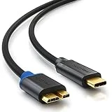 deleyCON 0,5m Câble USB 3.0 - Connecteur Type 3.1 - USB C à Micro USB - 5 Gbps Câble de Charge Câble de Données par Exemple Smartphone Comprimé Cahier Chargeur - Noir