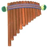 Flute pan professionnelle en bambou marron, 17.5 x 13 cm