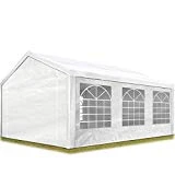 TOOLPORT Tente de réception 4x6 m pavillon Blanc bâche PE épaisse de 180 g/m² imperméable Tente de Jardin