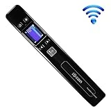 ECOiNVA iScan sans Fil WiFi Rechargeable Scanner Mini scanners de Documents Mobiles durables Portables 1050DPI JPG PDF avec écran LCD (Black)