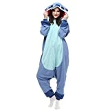 Punto Pigiamino - Pyjama combinaison d'hiver en flanelle en un seul morceau, unisexe, bleu. - Bleu - M