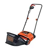 BLACK+DECKER GD300-QS Aerateur-Démousseur Filaire - Largeur de Travail : 30 cm - Bac de Ramassage : 35 L - 2 Roues à L'avant et Rouleau à L'arrière 600W, Orange