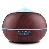 Tenswall 400ml Humidificateur Ultrasonique Diffuseur Aromatherapie Humidificateur d'Huiles Essentielles avec 7 Couleurs Lumières LED pour la maison, Yoga, Bureau, SPA, Chambre