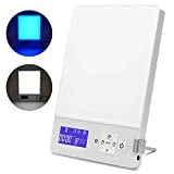 Lampe de 10000 Lux La Déprime Aourow,28W Lampe Lumière du Jour Compacte,Ampoule Pour Dépression Saisonnière,Minuterie et Afichage,Douche Bleue et Blanche [Classe énergétique A+++]