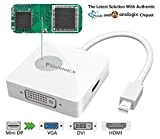 Mini DisplayPort HDMI VGA DVI,Adaptateur Thunderbolt vers VGA HDMI DVI,Microsoft Surface Pro 6 5 4 3 Video Display Adapteur,Convertisseur Mini DP pour Mac,MacBook Pro,Air,Surface Book à Moniteur TV.