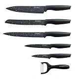 Russe tissus Set Couteaux Royalty Line RL - mB5 Noir anti-adhésif 5 pièces + éplucheur