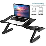 Mksutary Support Table de Lit Pliable Inclinable Lapdesk pour PC Ordinateur Portable - Noir