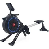 ISE Rameur avec Application pour Smartphone avec Résistance Magnétique Réglable sur 8 Positions et Siège à Roulement à Billes,Rameur pour Vélo d'exercice avec Ceinture de Pouls pour Votre Maison