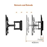 Support Mural TV Perlegear pour écrans 37-70 Pouces LED LCD Plasma et courbé Support TV Inclinable et orientable avec câble HDMI 1.8m