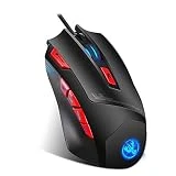 TEEPAO Souris Gamer RGB Filaire avec 9 Boutons Programmables, Souris Gaming Pro pour PC PS4 Xbox One Ordinateur, 6000 DPI, 5 Lumières Réglables, Design Ergonomique, Haute Sensibilité