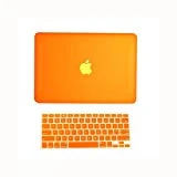 Topideal 2 en 1 Mat givré Coque rigide pour MacBook Unibody Blanc 33 cm 33 cm (modèle : A1342 à partir d'octobre 2009) + clavier Coque, plastique, Orange, 13' (33 cm)